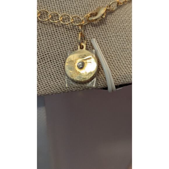 Vince Camuto Blue Ombre Channel Set Crystal Gold Tone Necklace NWOT - Picture 5 of 8